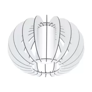 Image of Flush Ceiling Light Colour White Shade White Wood Glass Bulb E27 1x60W