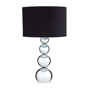 Image of Premier Housewares Cameo Touch Table Lamp with Chrome Iron Base & Black Fabric Shade