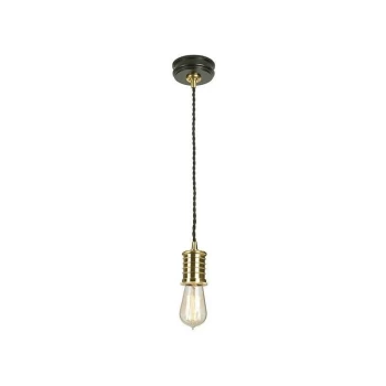 Image of Elstead - Douille - 1 Light Ceiling Pendant Black, Brass, E27
