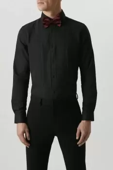 Image of Mens Black Slim Fit Dress Shirt