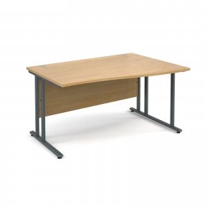 Image of Maestro 25 GL Right Hand Wave Desk 1400mm - Graphite cantilever Frame