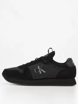 Image of Calvin Klein Jeans Runner Sock Trainers - Triple Black, Triple Black, Size 41, Men