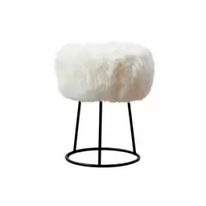 Image of Native Natural Metal Sheepskin Stool