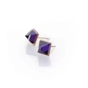 Image of Ladies Storm Gemza Earring Rose Gold-Purple