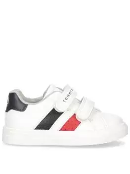 Image of Tommy Hilfiger Boys Low Cut Velcro Trainer - White, Size 8 Younger