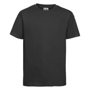 Image of Russell Childrens/Kids Slim Short Sleeve T-Shirt (9-10 Years) (Black)