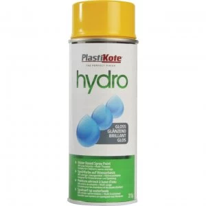 Image of Plasti-Kote Hydro Spray Paint Gloss Yellow 350ml