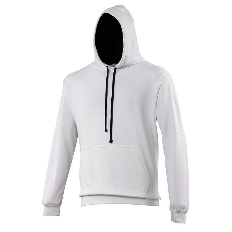 Image of AWDis AWDis Men Varsity Hooded Sweatshirt Hoodie in Off White Size: Medium Off White M Male 5055747786101