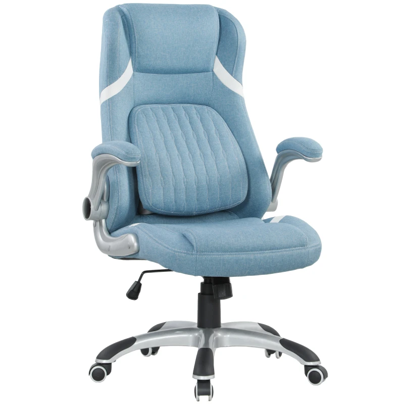 Image of VINSETTO VINSETTO High Back Executive Office Chair w/ Adjustable Lumbar Flip-up Arms in Blue Blue One Size Unisex 5063603046535