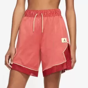 Image of Jordan J Essential Diamond Short 2 Womens, Lobster/Fire Red/Beach, Female, Basketball Shorts, DO5041-605