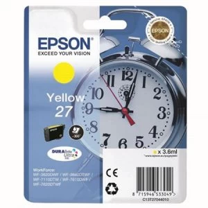 Image of Epson 27 Alarm Clock Yellow Ink Cartridges