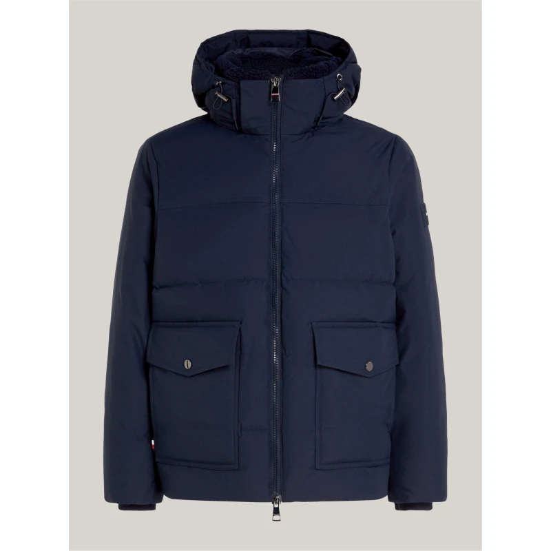 Image of Tommy Hilfiger Mens Rockie Utility Medium-Weight Insulated Medium Puffer Jacket Desert Sky DW5 male S