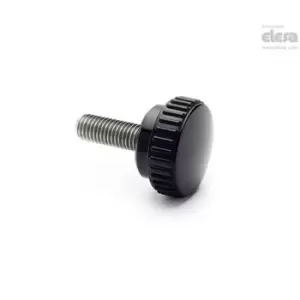 Image of ELESA B193 Knurled grip knobs Duroplast Stainless steel threaded stud B.193/30-S