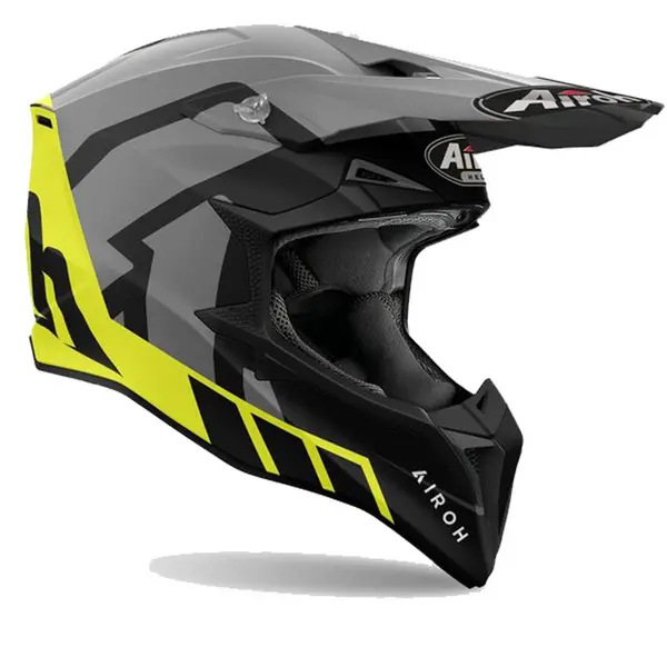 Image of Airoh Wraaap Reloaded Yellow Grey Offroad Helmet S