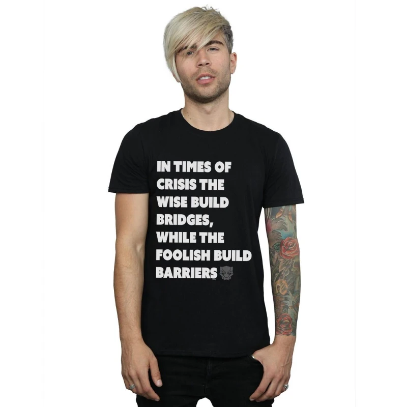 Image of Marvel Marvel Men Black Panther Times Of Crisis T-Shirt Size: Small Black S Male 5059114187188