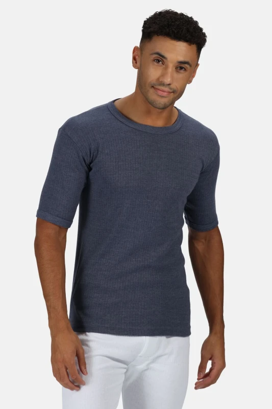 Image of Regatta Regatta Men Thermal Short Sleeve Vest in Mid Navy Size: Medium Mid Navy M Male 5020436626013