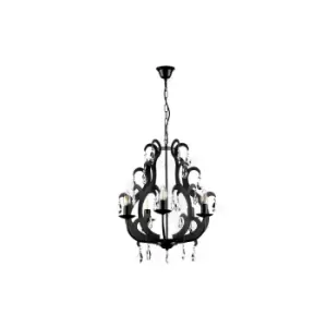 Image of Jane 5 Light Pendant Ceiling Light, Black