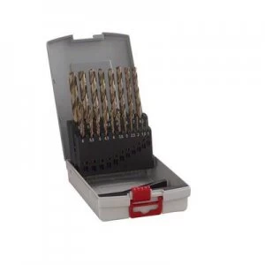 Image of Bosch Accessories 2608587014 HSS Metal twist drill bit set 19 Piece cobalt DIN 338 Cylinder shank 1 Set
