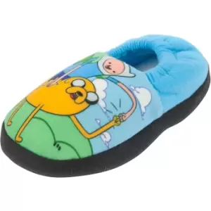 Image of Adventure Time Boys Jake And Finn Slippers (2 UK) (Blue/Black)