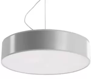 Image of Arena 3 Light Round Ceiling Pendant Silver, E27