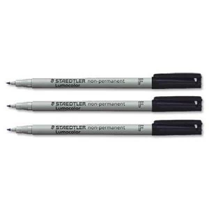 Image of Staedtler Lumocolour 316 0.6mm Non-Permanent Universal Pen Black 1 x Pack of 10