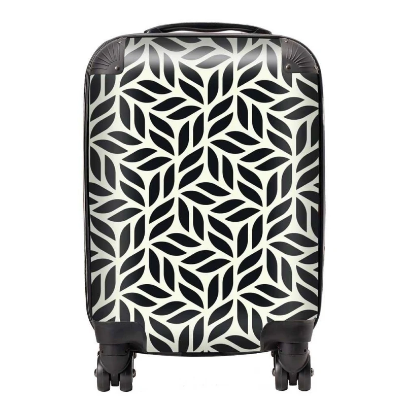 Image of Warren Reed - Designer Modern Stylish Abstract Texture Suitcase in Black Size: Small Black Unisex Small