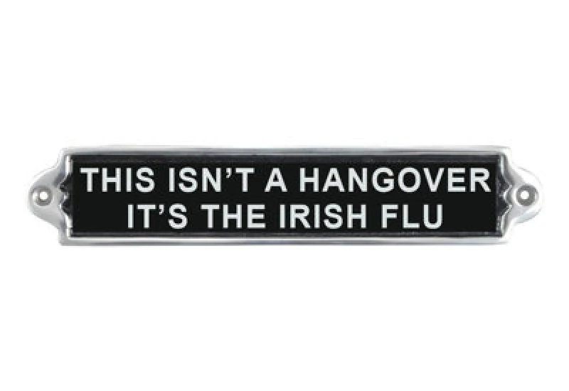 Image of Minster "this Isn't A Hangover It's The Irish Flu" Wall Plaque - Aluminium - L1 X W25 X H6 Cm