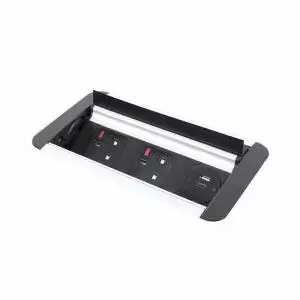 Image of Eclipse in-table rollover power module 2 x UK sockets and 1 x TUF