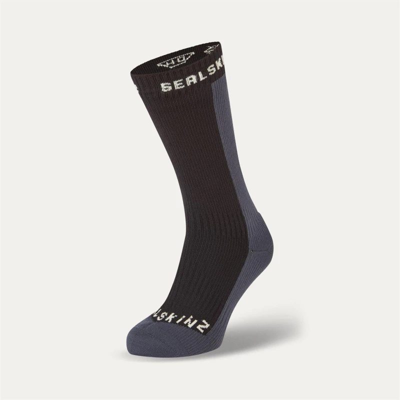 Image of Sealskinz Waterproof Cold Weather Mid Length Sock - Black S