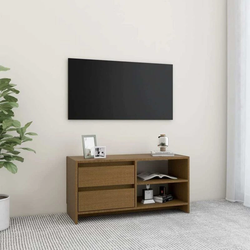Image of VIDAXL TV Cabinet Honey Brown 80x31x39cm Solid Pinewood Vidaxl 8720286761830