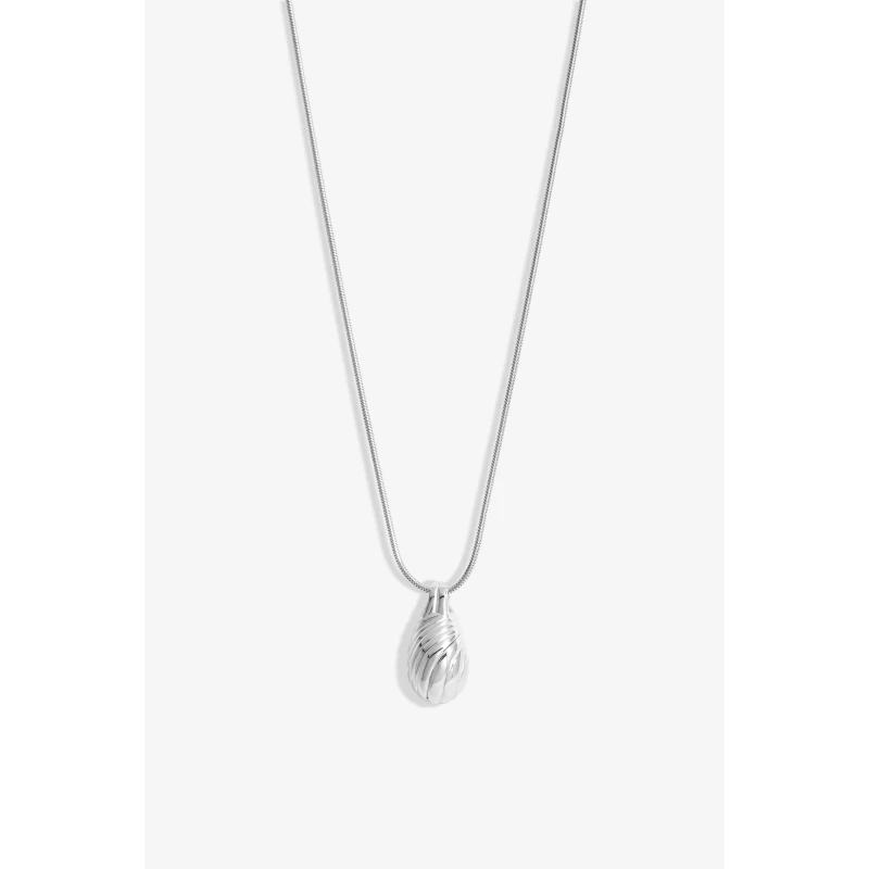 Image of Simply Silver Sterling Silver 925 Textured Nugget Pendant Silver One Size