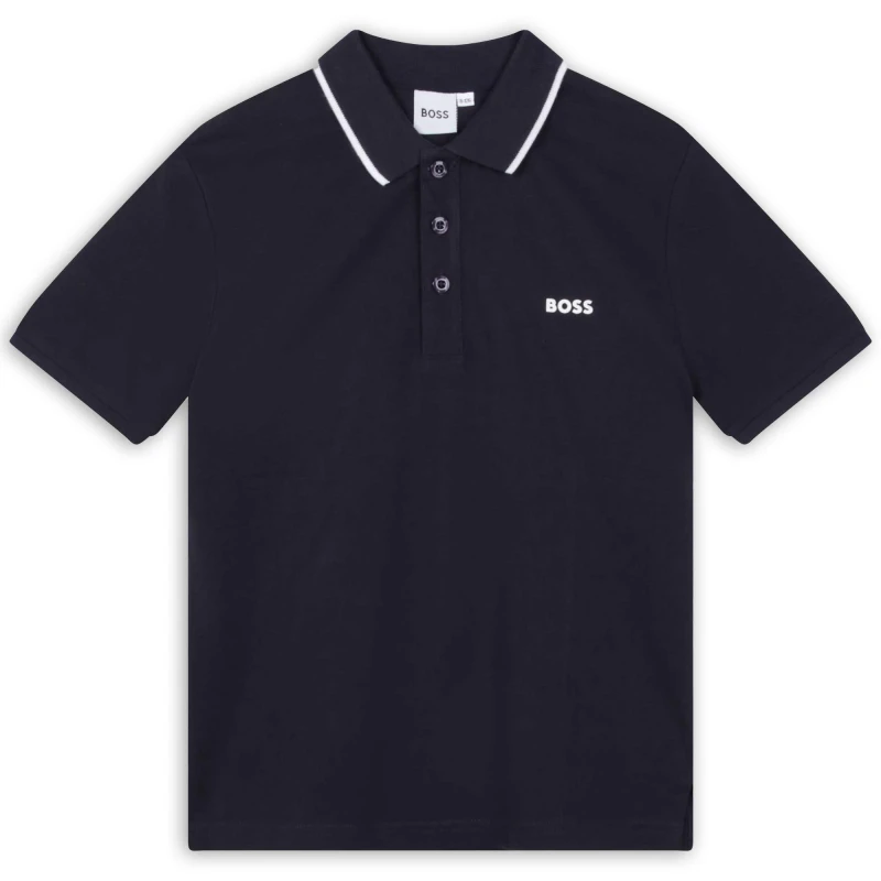 Image of Boss Small Logo Polo Shirt Juniors - Blue Blue 5 - 6 Years