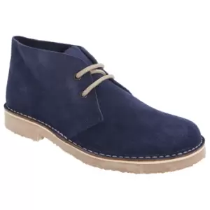 Image of Roamers Womens/Ladies Real Suede Round Toe Unlined Desert Boots (4 UK) (Navy)