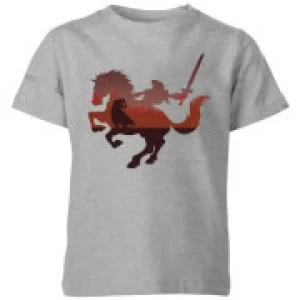 Image of Nintendo The Legend Of Zelda Horse Silhouette Kid's T-Shirt - Grey - 5-6 Years