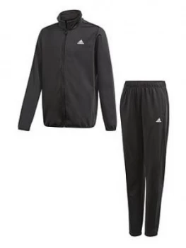 Image of adidas Boys TR Tracksuit - Black, Size 7-8 Years