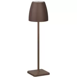 Image of Digby 38cm Outdoor Portable Lamp Sandy Rust Brown Aluminium LED 2W 207Lm 3000K IP54 dc Switched usb Wire - Merano
