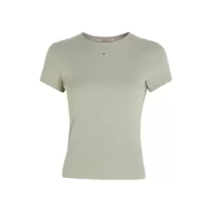 Image of Tommy Jeans Tjw Bby Essential Rib Ss - Green