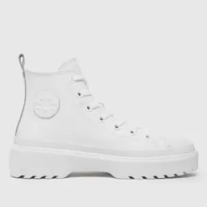 Image of Converse White All Star Lugged Lift Leather Youth Trainers
