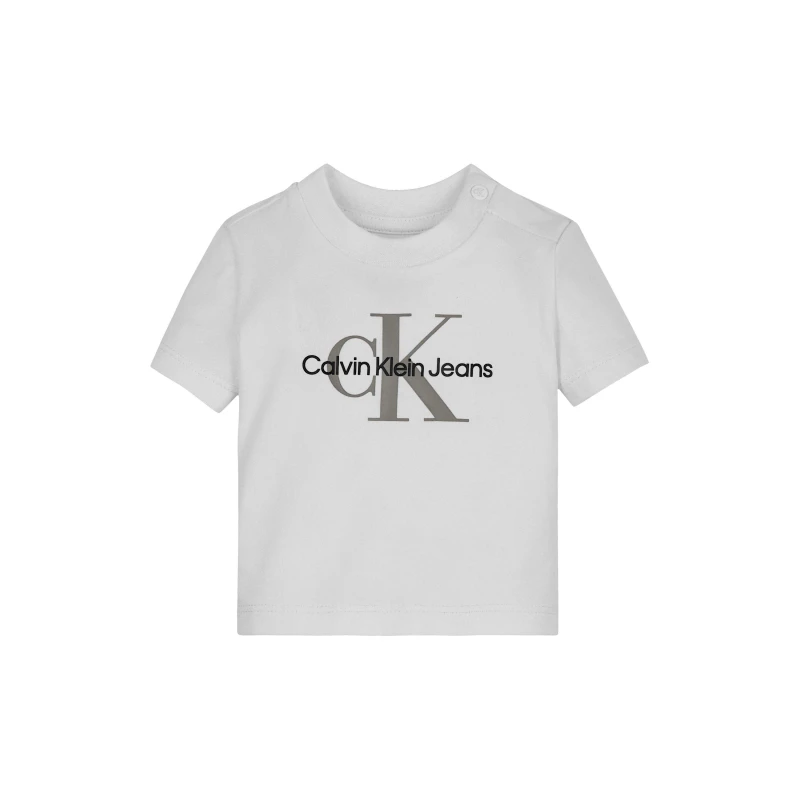 Image of Calvin Klein Jeans Unisex Kids Monogram Short Sleeve T-Shirt White YAF unisex 18M