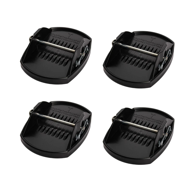 Image of 18cm x 14cm Set of 4 Black Heavy Duty Caravan Corner Steady Feet Jack Pads