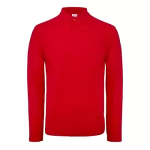 Image of B&C ID.001 Mens Long Sleeve Polo (Pack Of 2) (M) (Crimson)