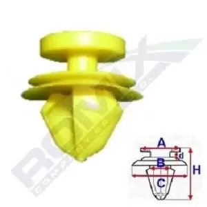 Image of ROMIX Clip, trim-/protection strip C60337 PEUGEOT,CITROEN,DS,206 CC (2D),207 CC (WD_),307 CC (3B),307 SW (3H),307 (3A/C),308 SW I (4E_, 4H_)