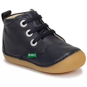 Image of Kickers SONIZA boys's Childrens Mid Boots in Blue. Sizes available:2 toddler,3 toddler,4 toddler,4.5 toddler,5.5 toddler,6 toddler