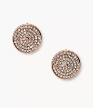 Image of Fossil Women Rose Gold-Tone Brass Stud Earrings