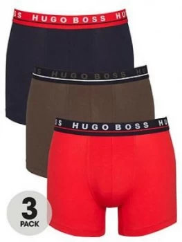 Image of Hugo Boss 3 Pack Boxer Briefs Red/Khaki/Navy Size M Men