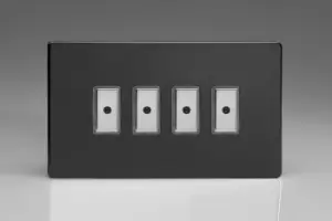 Image of Varilight 4-Gang 1-Way V-Pro Multi-Point Remote/Tactile Touch Control Master LED Dimmer 4 x 0-100W (1-10 LEDs) (Twin Plate) - JDLE104S