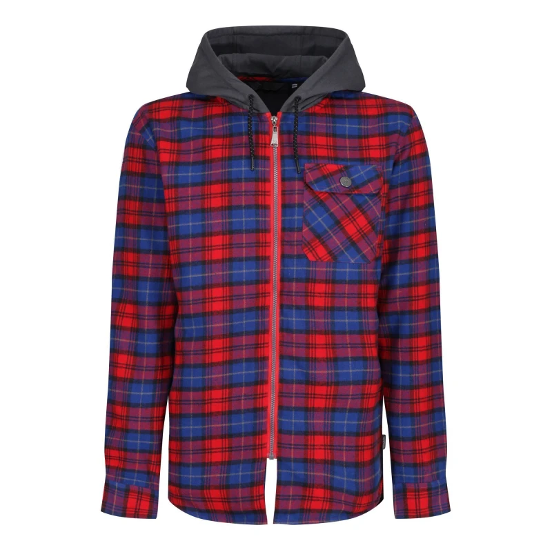 Image of Regatta Professional Mens Checked Jacket in Red Size: Small Red Male S