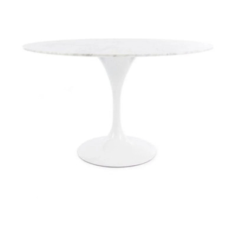 Image of Fusion Living Marble Tulip Large Circular Dining Table White