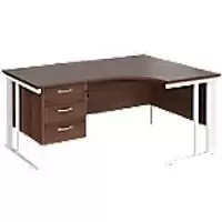 Image of Dams International Right Hand Ergonomic Desk MCM16ERP3WHW 1,600 x 1,200 x 725 mm