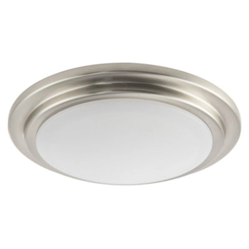 Image of Happy Homewares Modern Chic Satin Nickel Flush LED Bathroom Ceiling Light Fitting